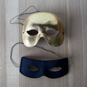 Set of 2 Gold and Black Eye Masks